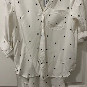Velvet Heart Light Flowy Star Print Blouse XS